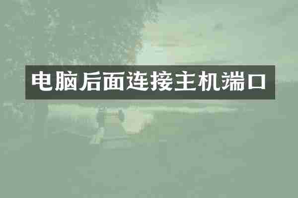 电脑后面连接主机端口