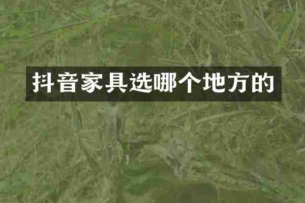 抖音家具选哪个地方的