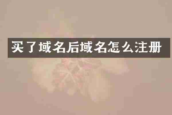 买了域名后域名怎么注册