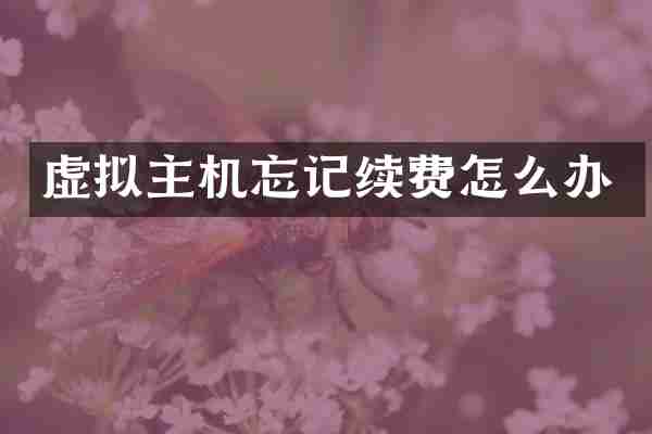 虚拟主机忘记续费怎么办
