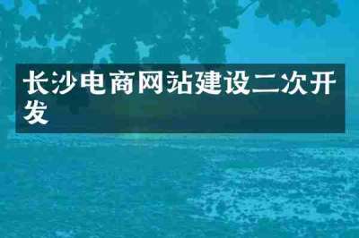 长沙电商网站建设二次开发