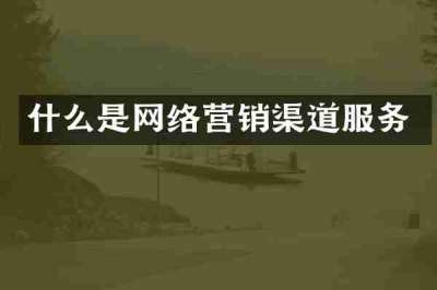 什么是网络营销渠道服务