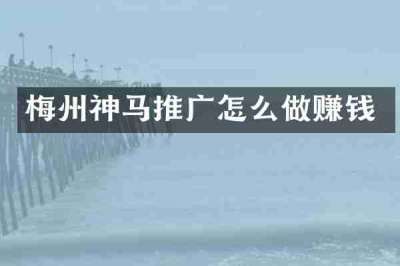 梅州神马推广怎么做赚钱