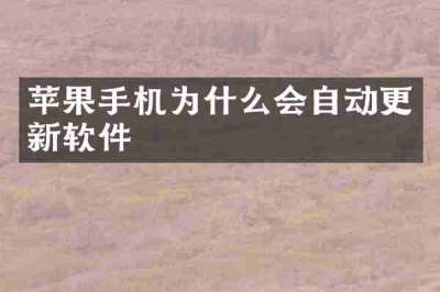 苹果手机为什么会自动更新软件