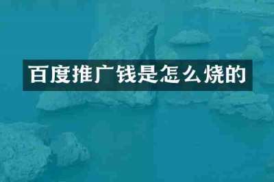 百度推广钱是怎么烧的