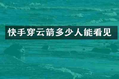 快手穿云箭多少人能看见