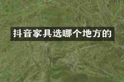 抖音家具选哪个地方的