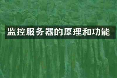 监控服务器的原理和功能