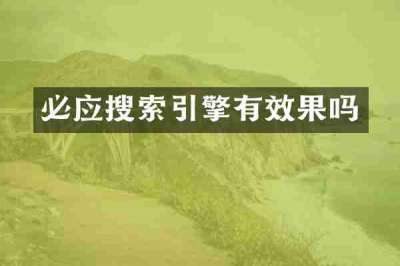 必应搜索引擎有效果吗