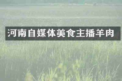 河南自媒体美食主播羊肉