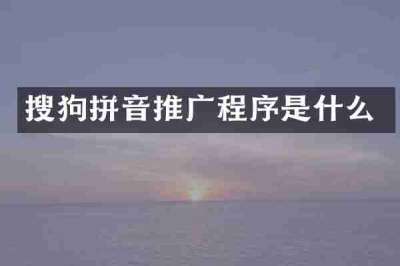 搜狗拼音推广程序是什么