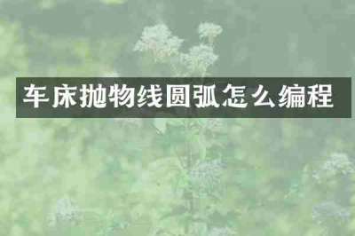 车床抛物线圆弧怎么编程