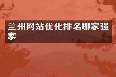 兰州网站优化排名哪家强家