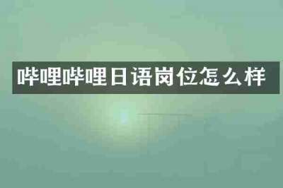 哔哩哔哩日语岗位怎么样