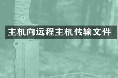 主机向远程主机传输文件