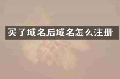 买了域名后域名怎么注册