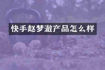 快手赵梦澈产品怎么样
