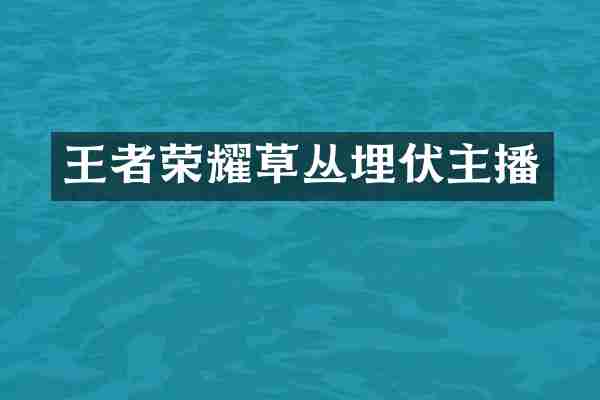 王者荣耀草丛埋伏主播