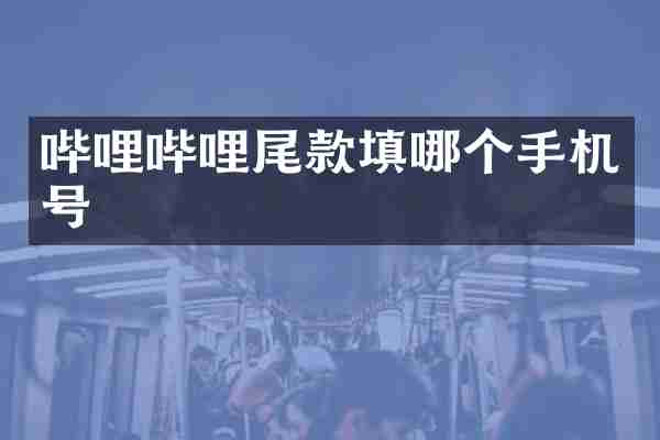 哔哩哔哩尾款填哪个手机号