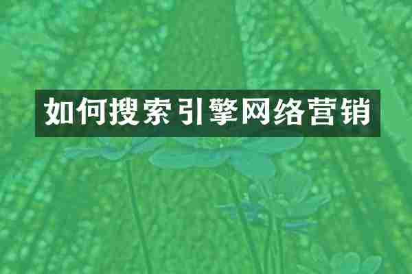 如何搜索引擎网络营销