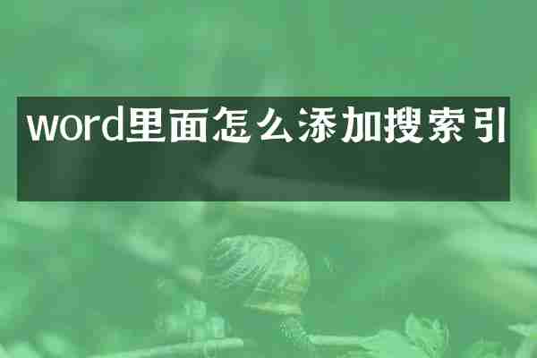 word里面怎么添加搜索引擎
