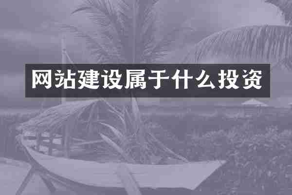 网站建设属于什么投资