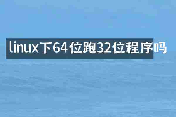 linux下64位跑32位程序吗