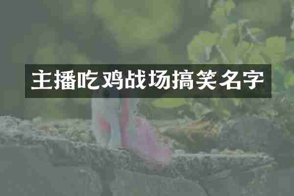 主播吃鸡战场搞笑名字