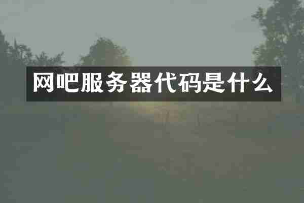 网吧服务器代码是什么