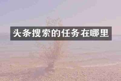头条搜索的任务在哪里