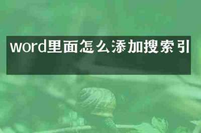word里面怎么添加搜索引擎