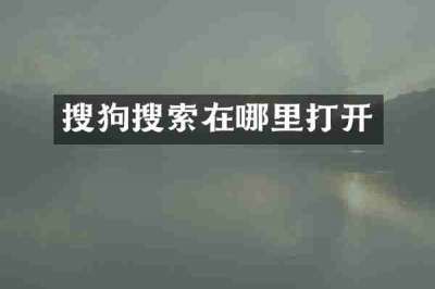 搜狗搜索在哪里打开