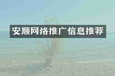 安顺网络推广信息推荐