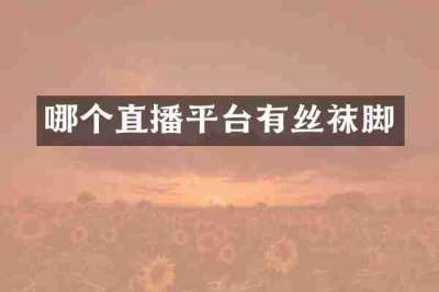 哪个直播平台有丝袜脚