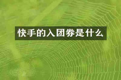 快手的入团券是什么