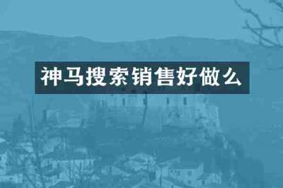 神马搜索销售好做么
