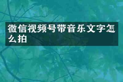 微信视频号带音乐文字怎么拍