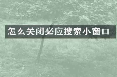怎么关闭必应搜索小窗口