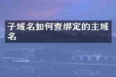 子域名如何查绑定的主域名
