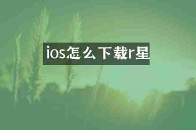 ios怎么下载r星