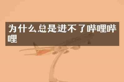 为什么总是进不了哔哩哔哩