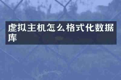 虚拟主机怎么格式化数据库