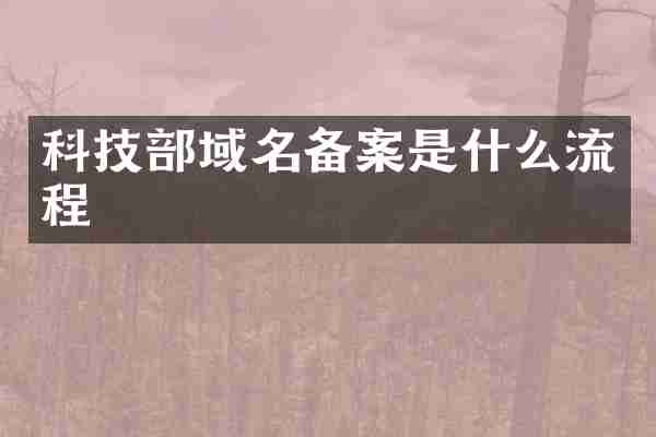 科技部域名备案是什么流程