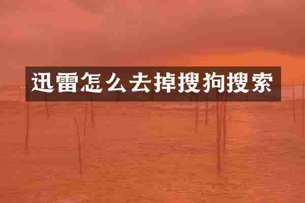 迅雷怎么去掉搜狗搜索
