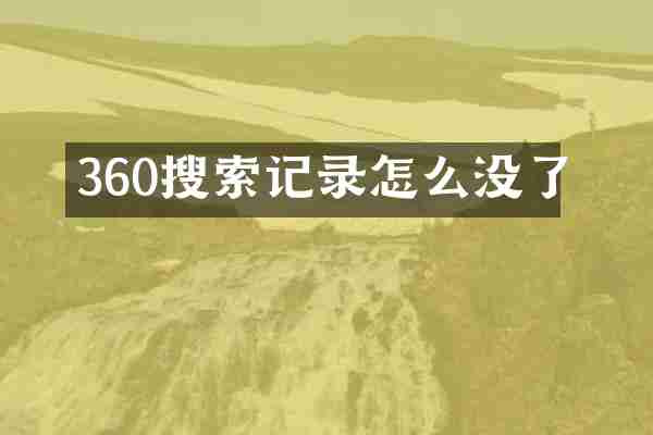 360搜索记录怎么没了
