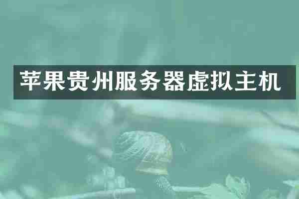 苹果贵州服务器虚拟主机