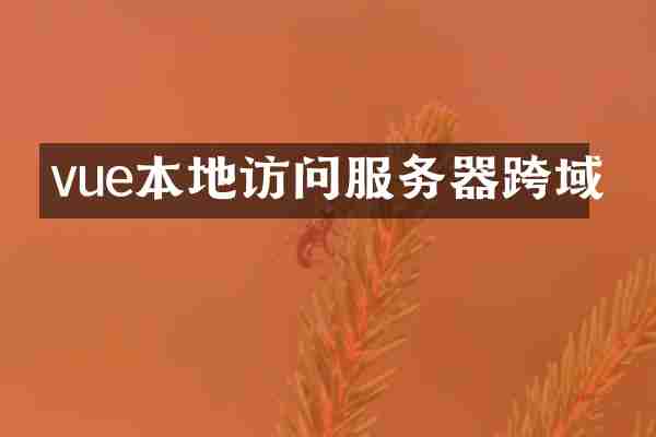 vue本地访问服务器跨域