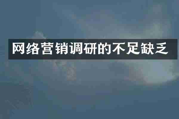 网络营销调研的不足缺乏