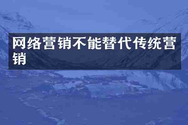 网络营销不能替代传统营销