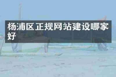 杨浦区正规网站建设哪家好